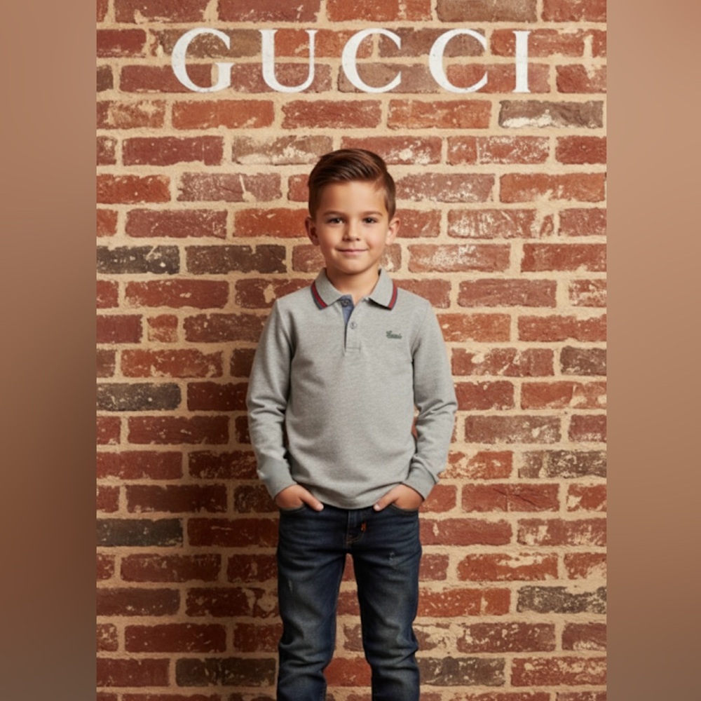 Authentic Gucci luxury designer signature long sleeve Polo shirts sz 5